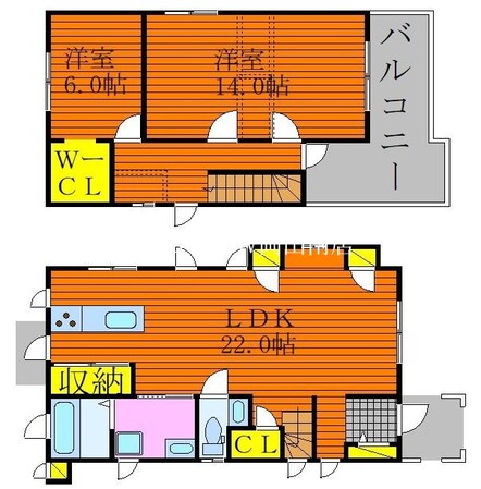 岡山駅 バス29分  天満屋～佐山～リサーチパーク線・上芳賀下車：停歩5分 1階の物件間取画像